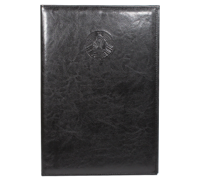 Папка адресная  А4, черная, с гербом