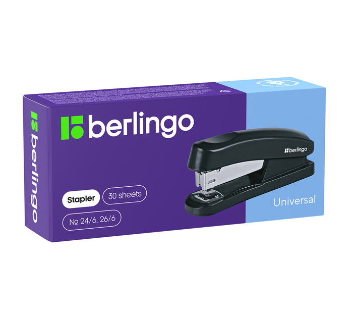 Степлер № 24 /6-26/6 30л. Berlingo Universal черн.