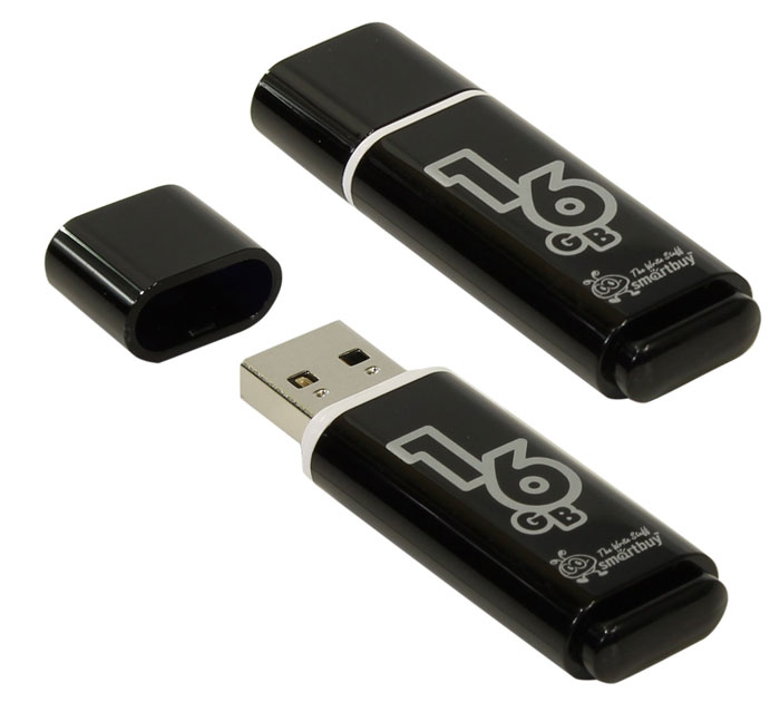 Флэш-карта Smartbuy «Glossy Black» USB2.0, 16Gb