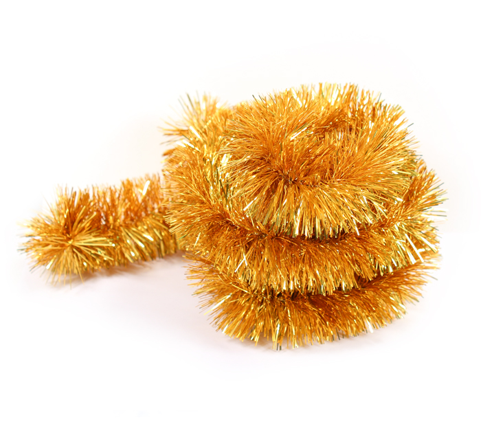 Мишура Норка золотистая, ПВХ, 2м