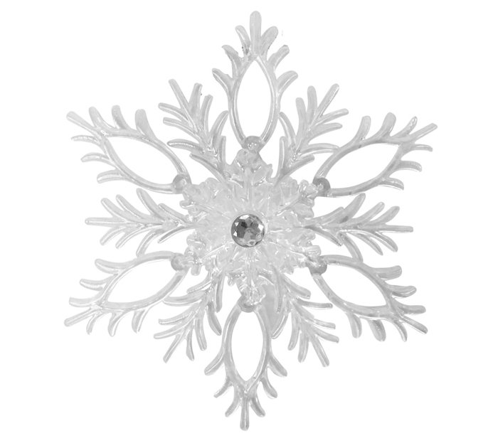 Елочное украшение  «Снежинка», жемчужная, 13.5см