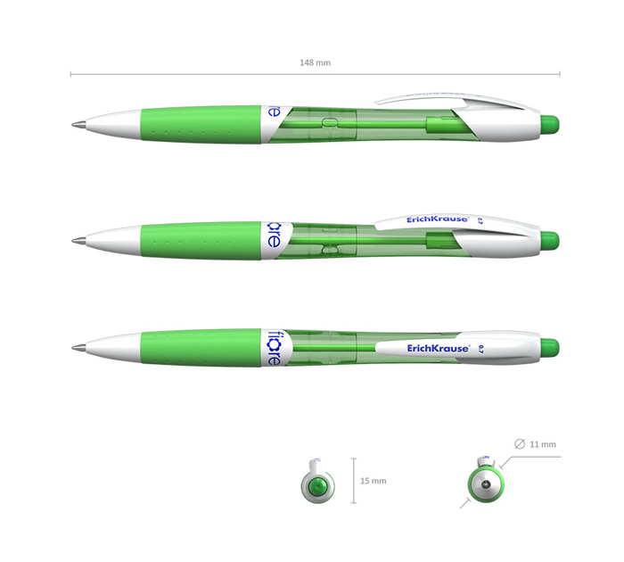 Ручка автоматическая Erich Krause «Fiore» синий стержень, узел 0.7мм, линия письма 0.35мм