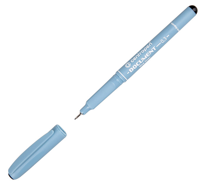 Ручка капиллярная Centropen «Document 2631» черный стержень, 0.3мм