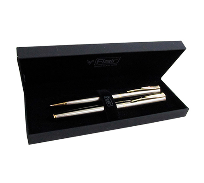 Набор подарочных письменных принадлежностей Flair Golden Eye ручка шариковая+перо