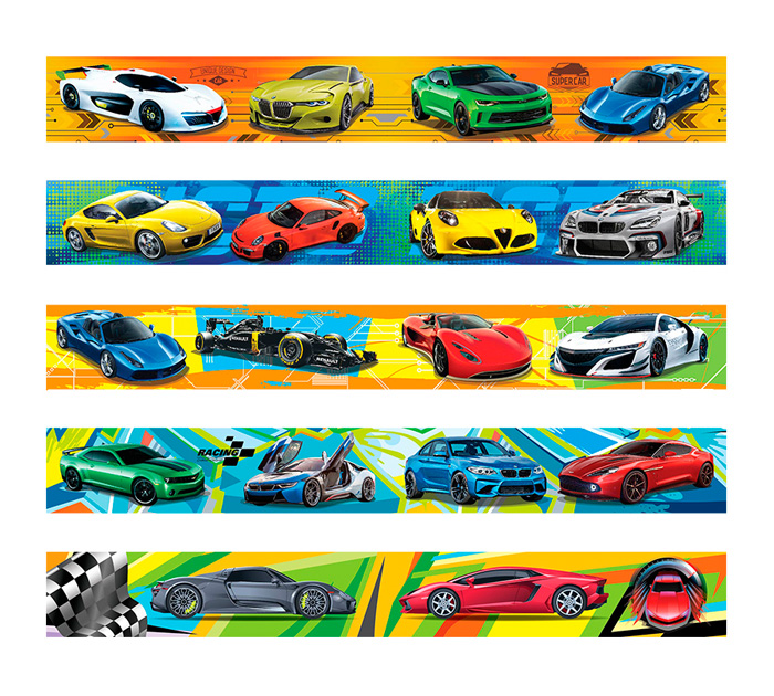 Закладка для книг ArtSpace «Спортивные автомобили» магнитная, 10шт