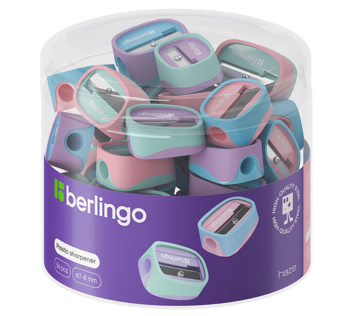 Точилка Berlingo «Haze» 1 отверстие, ассорти