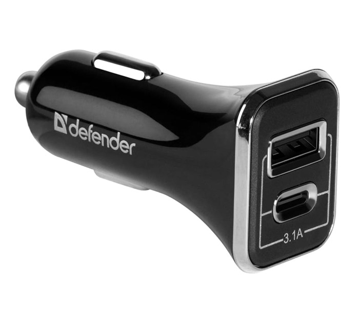 Зарядное устройство Defender UCC-33, USB+Type-C,3.1А output,кабель Type-C в комплект