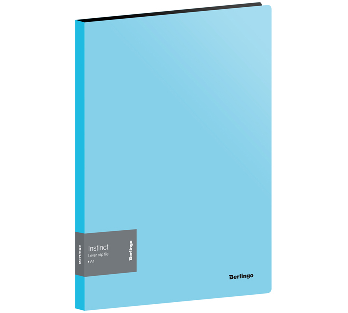 Папка с боковым зажимом Berlingo «Instinct» А4, пластиковая, аквамарин, 700мкм