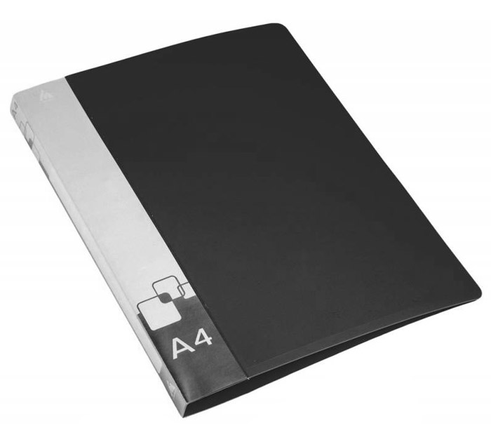 Папка с пружинным скоросшивателем Бюрократ А4, пластиковая, черная, 15мм, 700мкм