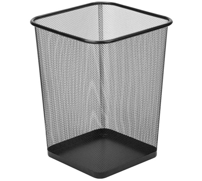 Корзина для бумаг deVente металлическая сетка, квадратная