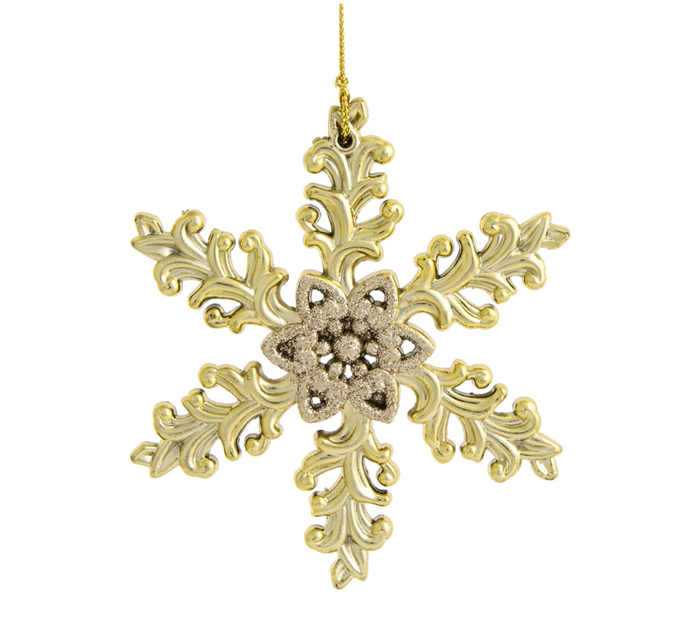 Елочное украшение  «Снежинка в золотом блеске», 13.5х13.5см