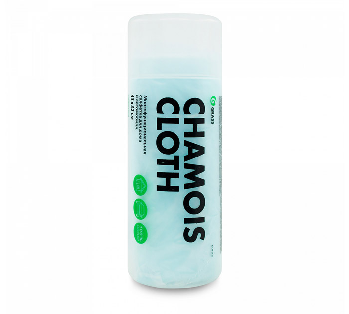 Салфетка для уборки Grass для дома и автомобиля, замша искусственная, в тубе, 43х32см