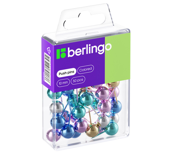 Кнопки силовые Berlingo металлизированные, ассорти, 10мм, 50шт