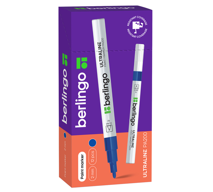 Маркер-краска Berlingo «Uniline PA200» синий, 2мм