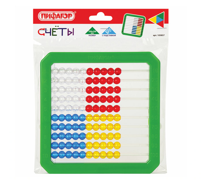 Счеты детские Пифагор «Учись считать!» 160х160мм