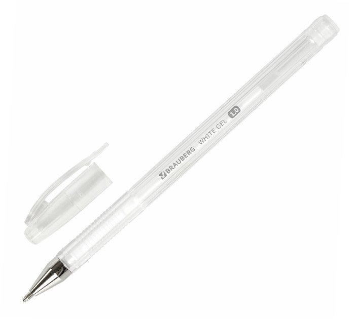Ручка гелевая Brauberg «White Pastel» белый стержень, 1.0мм