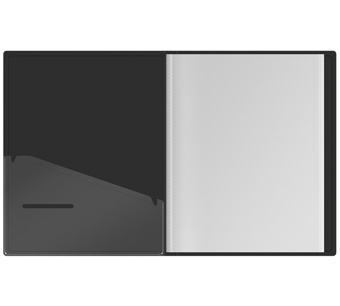 Папка с файлами Berlingo «DoubleBlack» А4, 20 карманов, пластиковая, черная, 600мкм
