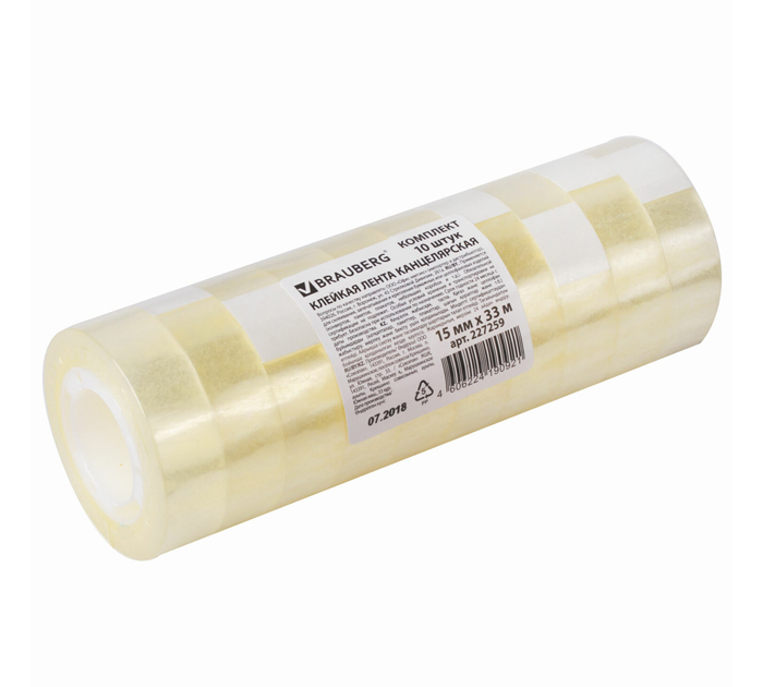 Скотч канцелярский Brauberg 15мм, 33м