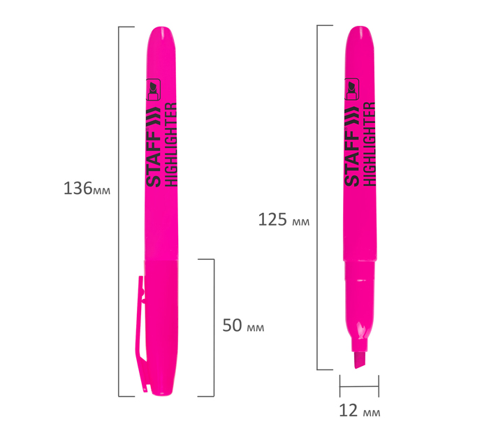 Маркер-текстовыделитель Staff «Manager» розовый, 1-3мм