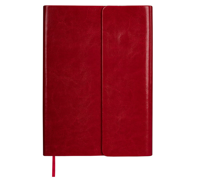 Ежедневник недатированный Brauberg Magnetic X A5, красный, кожзам, 320стр