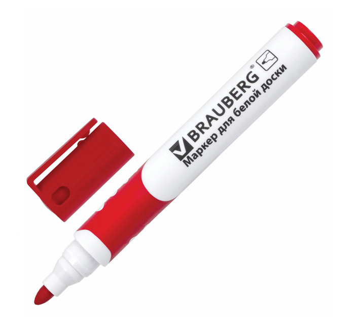 Маркер для белой доски Brauberg «Soft» красный, 5мм
