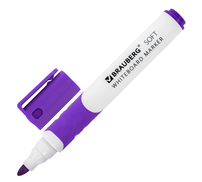 Маркер для белой доски Brauberg «Soft» фиолетовый, 5мм