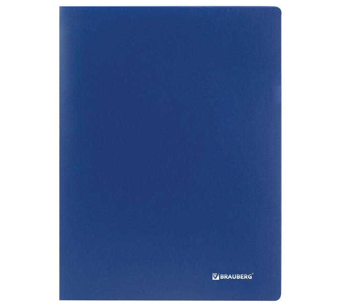 Папка с файлами Brauberg «Office» А4, 10 карманов, пластиковая, синяя, 500мкм
