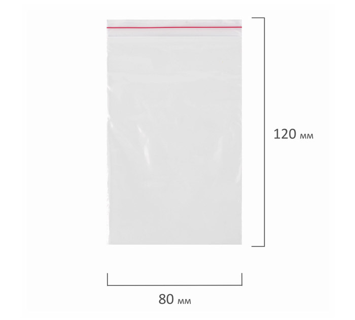 Пакет Zip Lock Brauberg 8х12см, 35мкм, 100шт