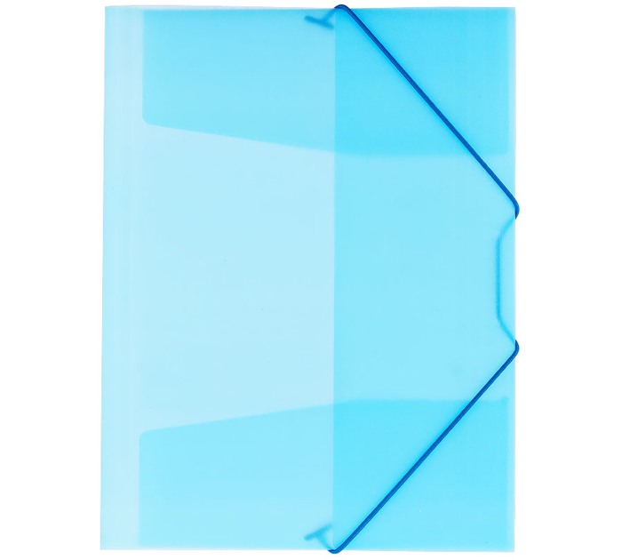 Папка на резинке OfficeSpace А4, пластиковая, синяя, 400мкм