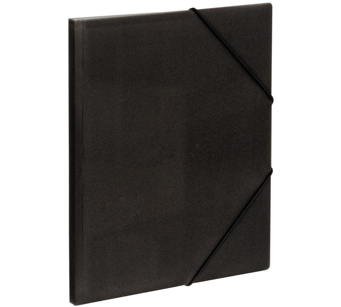 Папка на резинке Office Space А4, пластиковая, черная полупрозрачная, 400мкм