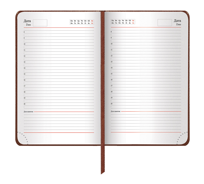 Ежедневник недатированный Brauberg Profile A5, коричневый, балакрон, 272стр