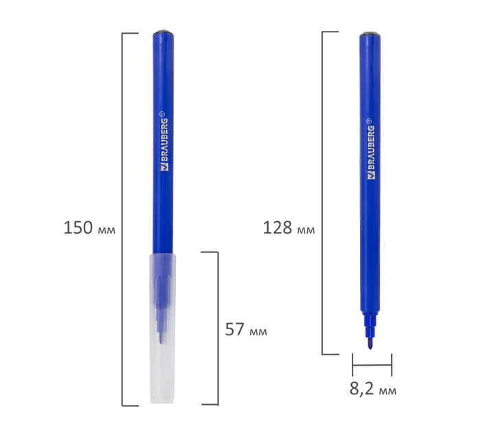 Фломастеры Brauberg «Premium» 6 цветов, ультрасмываемые
