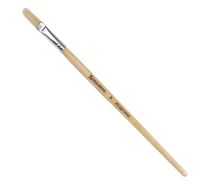 Кисть Brauberg №8, щетина, плоская