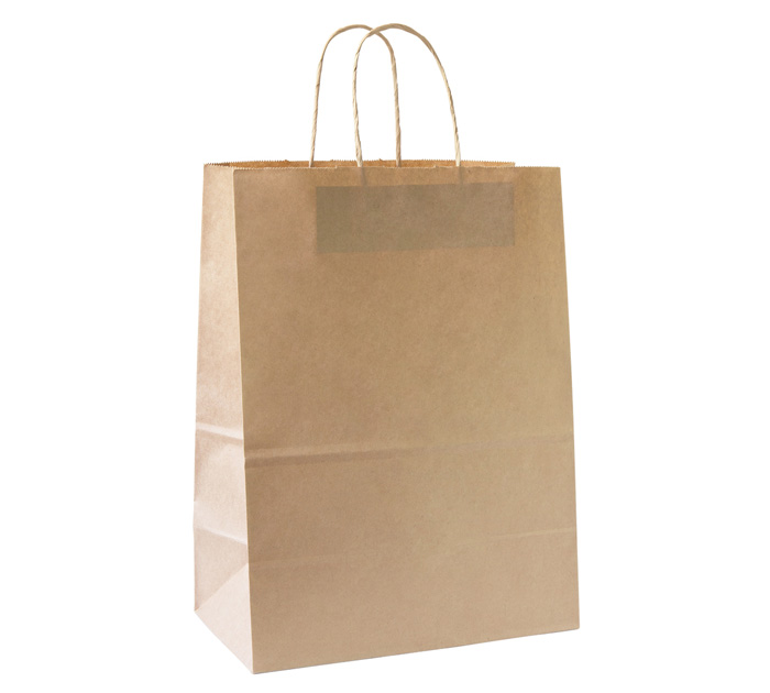Пакет подарочный  крафт, 26х15х35см
