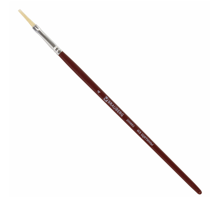 Кисть Brauberg №4, щетина, плоская