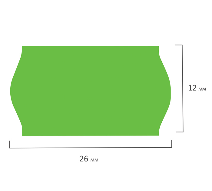Этикет-лента Brauberg Label tape 26х12мм, овальная, зеленая, 800шт