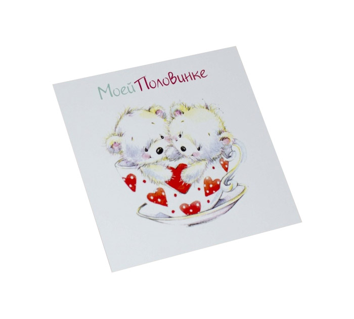 Открытка Panda Print «Мишутки» 80х80мм