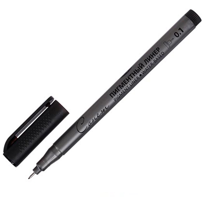 Ручка-линер Сонет черный стержень, 0.1мм