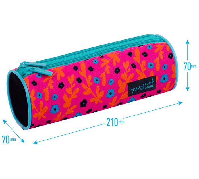 Пенал-тубус Berlingo «Pink pattern» 210х70мм, 2 отделения