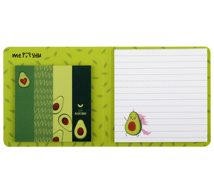 Стикеры Meshu Avocado +закладки бумажные, 74х74мм, 60х15мм, 25л