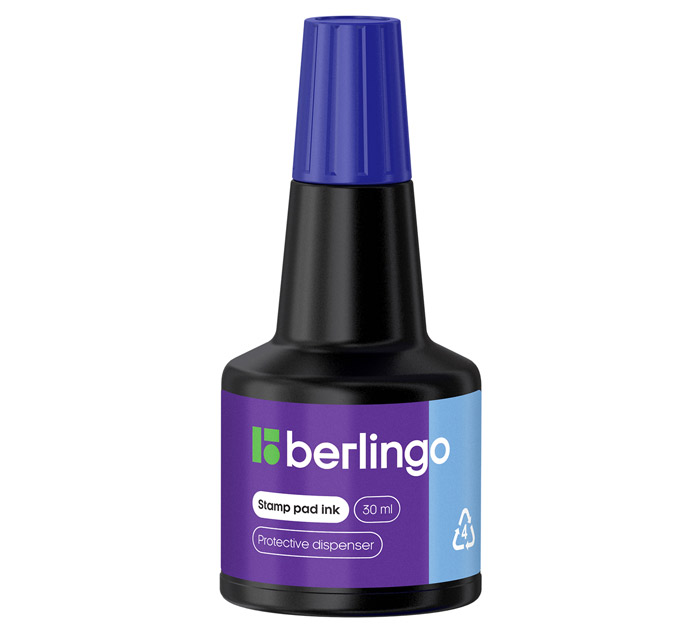 Штемпельная краска Berlingo водная, синяя, 30мл