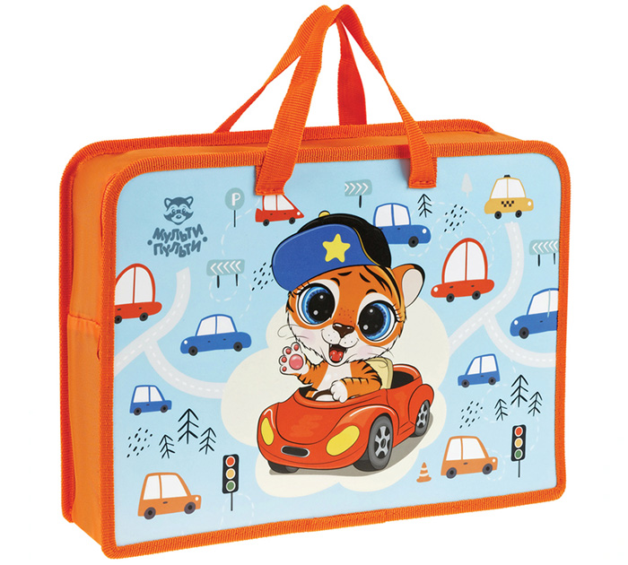 Папка-портфель пластиковый Мульти-Пульти «Tiger» А4, на молнии, 1 отделение