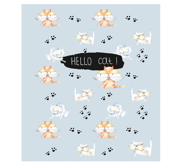 Тетрадь А5 96л клетка, на склейке, Полиграфкомбинат им.Я.Коласа «Hello cat»