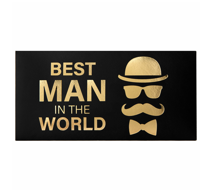 Открытка Золотая сказка «Best man in the world» для денег, 166х82мм