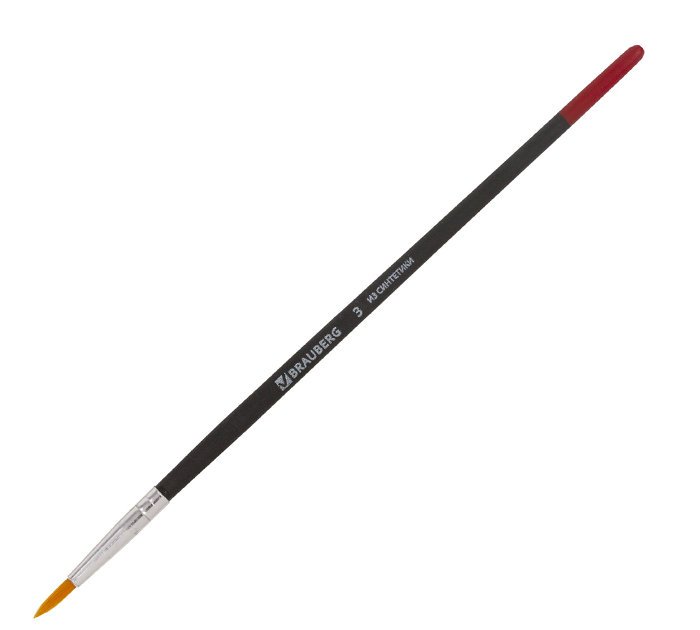 Кисть Brauberg №3, синтетика, круглая