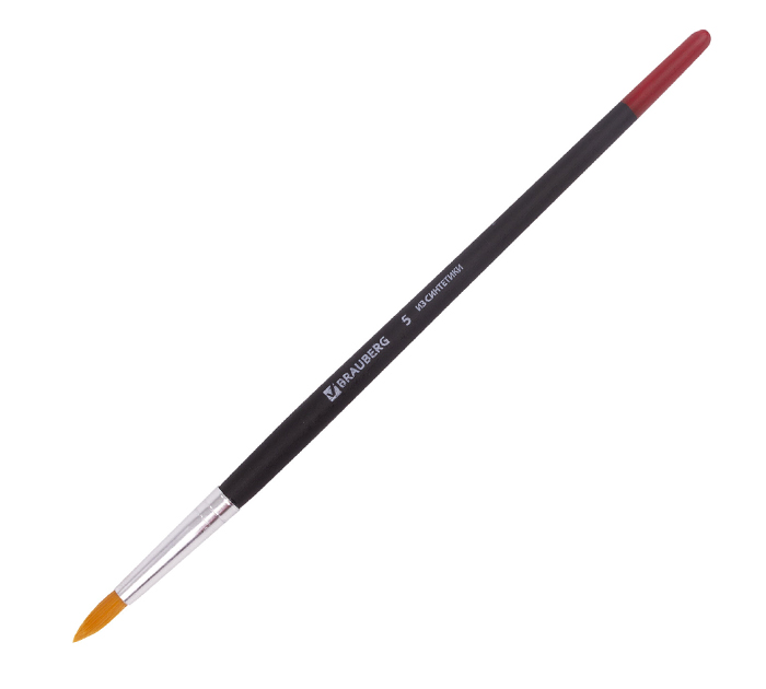 Кисть Brauberg №5, синтетика, круглая