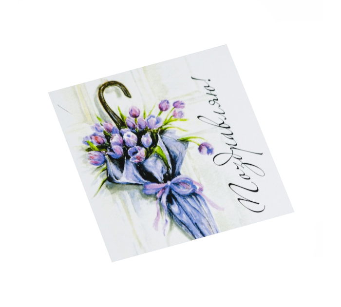 Открытка «Поздравляю. Тюльпаны» 80х80мм