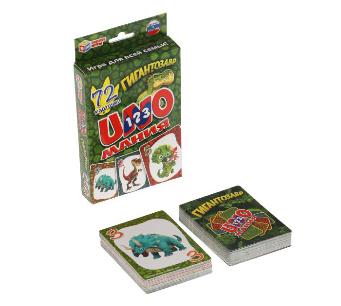 Игра настольная Умные игры «Уномания. Гигантозавр» 72 карточки, от 3-х лет