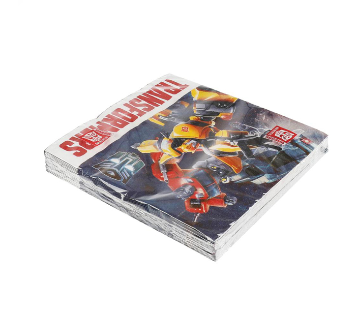 Салфетки бумажные праздничные Играем вместе «Трансформеры» 33х33см, с рисунком, 20шт