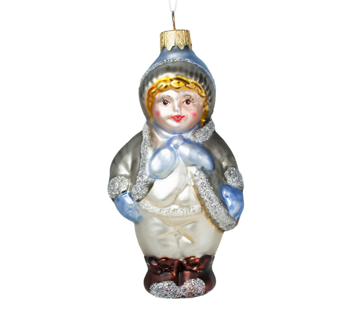 Елочная игрушка стеклянная  «Мальчик», ручная роспись
